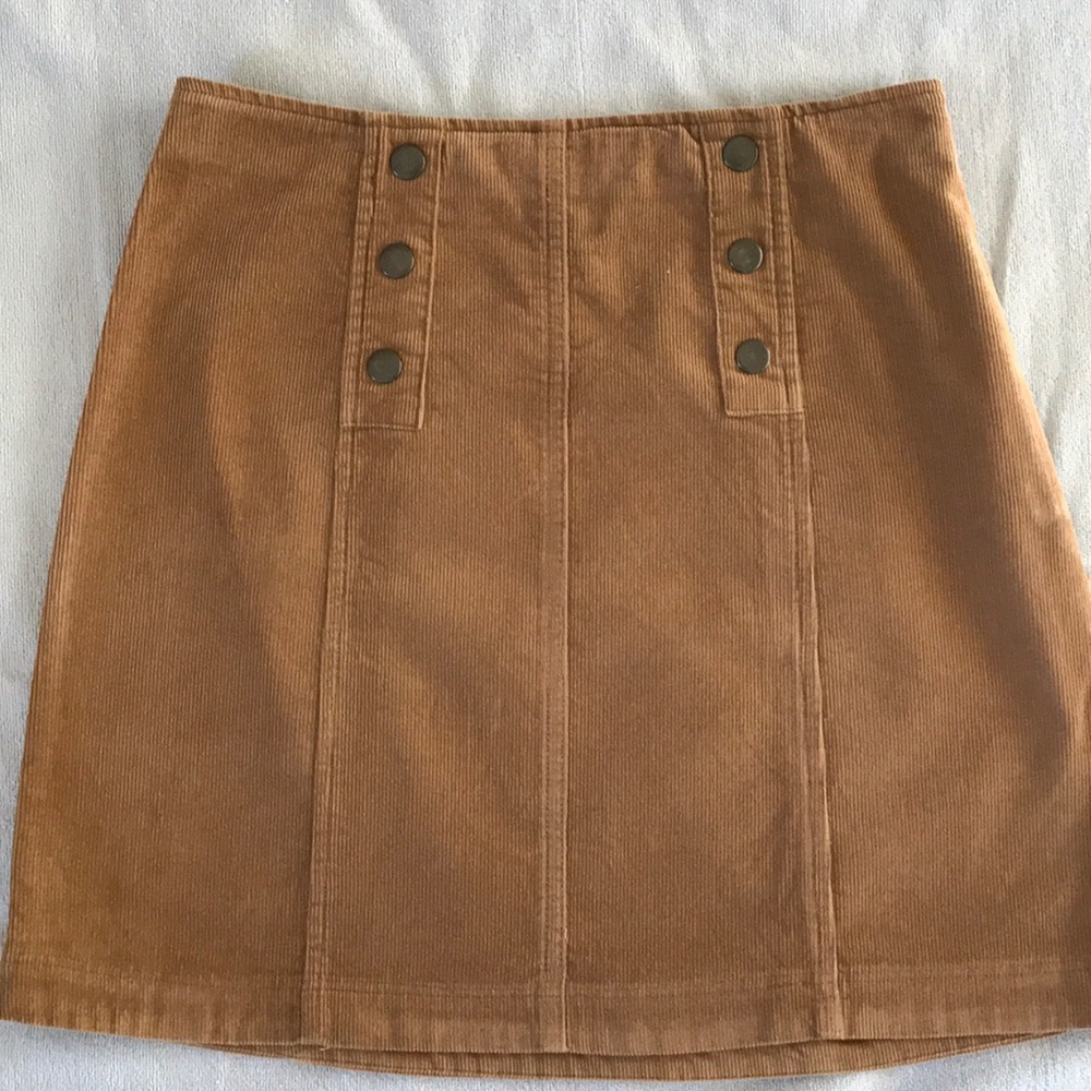 Hollister tan corduroy mini skirt